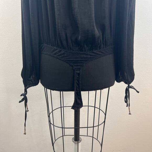 Intimately Free People Black Another Round Bodysuit Top Square Neck Size Large L - Picture 10 of 13